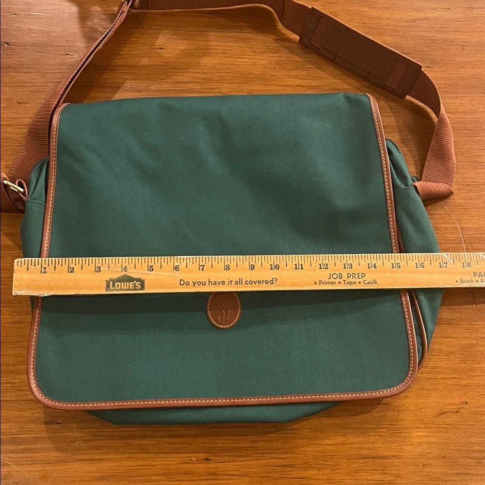 Polo Ralph Lauren Messenger Bag Travel Luggage Vintage green brown